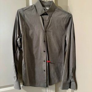 Express Mens Gray 1MX Extra Slim Shirt